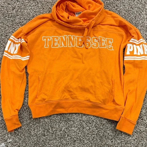 PINK Victoria's Secret Bright Orange Cowl Neck Sweater - Picture 1 of 3